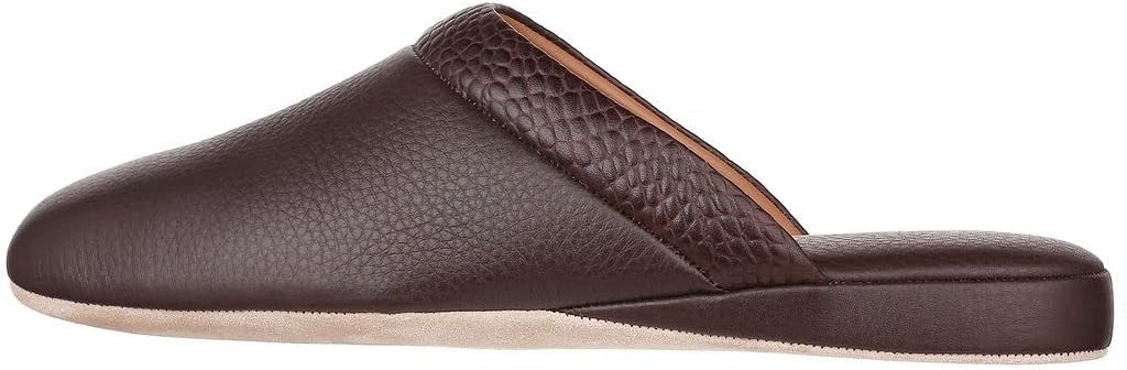 

Мужские премиальные домашние тапочки PAMIR из фактурной кожи с мемори-пеной, коричневый