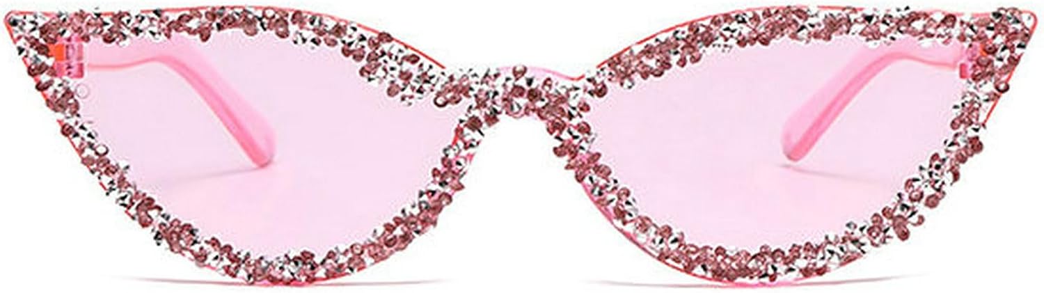 

Солнцезащитные очки COTIA Small Cat Eye с бриллиантами и стразами для женщин, в полной оправе, с блестящими кристаллами, милые солнцезащитные очки в форме кошачьего глаза, Pink