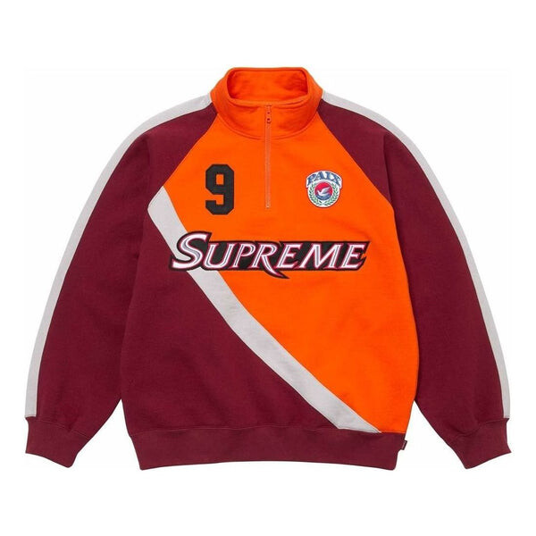 

Свитер equipe half zip sweatshirt 'orange burgundy' Supreme, оранжевый