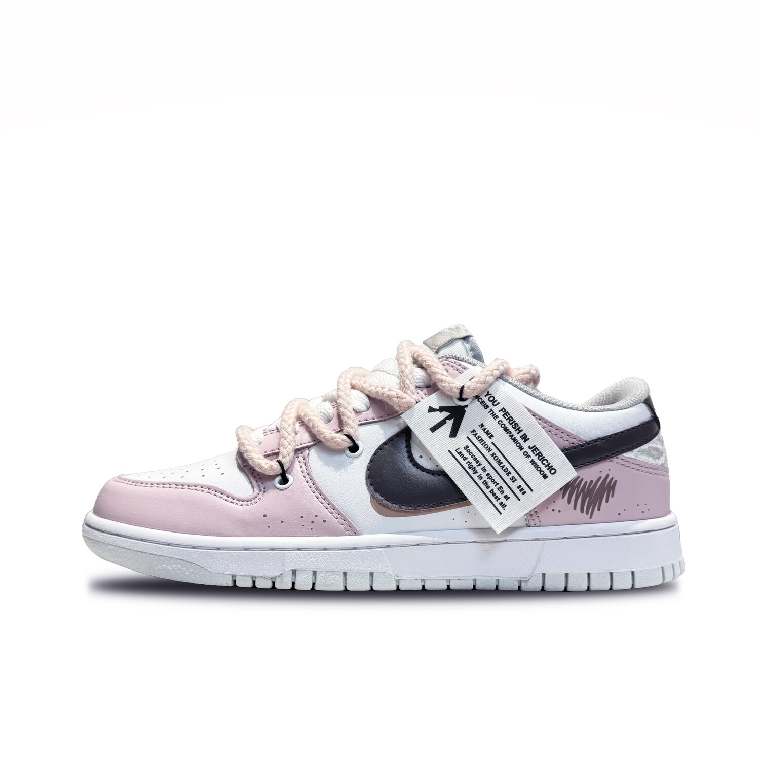 

Кроссовки Nike Dunk Skateboarding Shoes Unisex Low-top White/pink, розовый