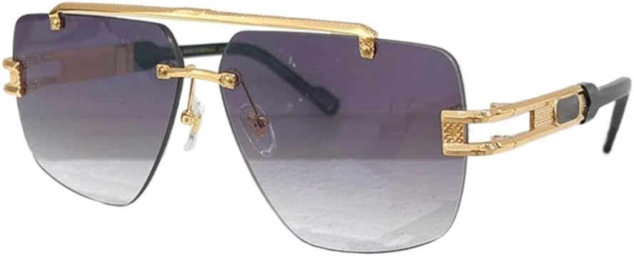 

Солнцезащитные очки без оправы большого размера для женщин и мужчин, с двойной перемычкой, градиентной защитой от УФ-излучения UV400, для занятий спортом на открытом воздухе и путешествий UYPTK, C4