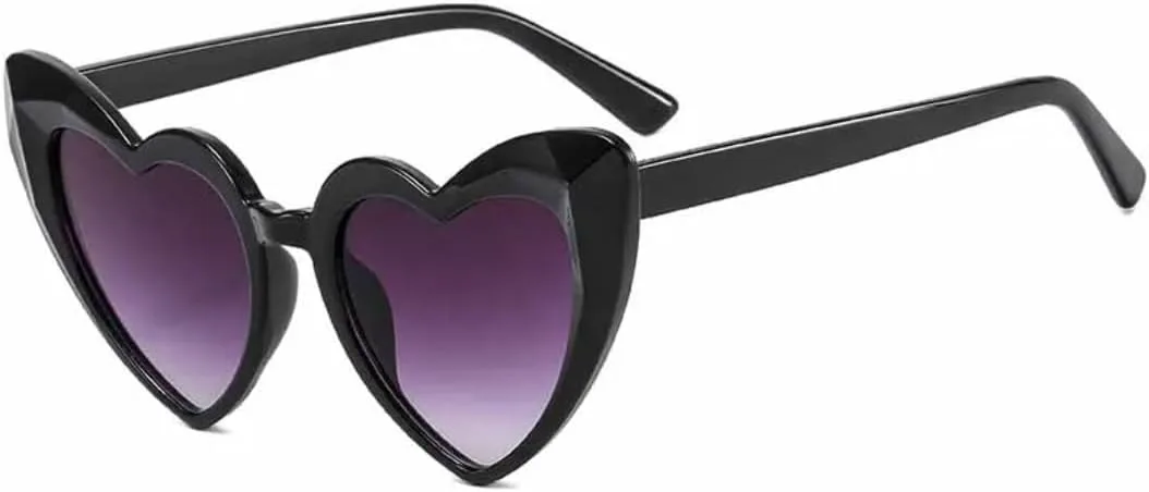 

Модные солнцезащитные очки в форме сердца для женщин, стильные для мужчин, для путешествий и вечеринок, с защитой от УФ-излучения UV400 TVTBBVV, Black Gradient Gray