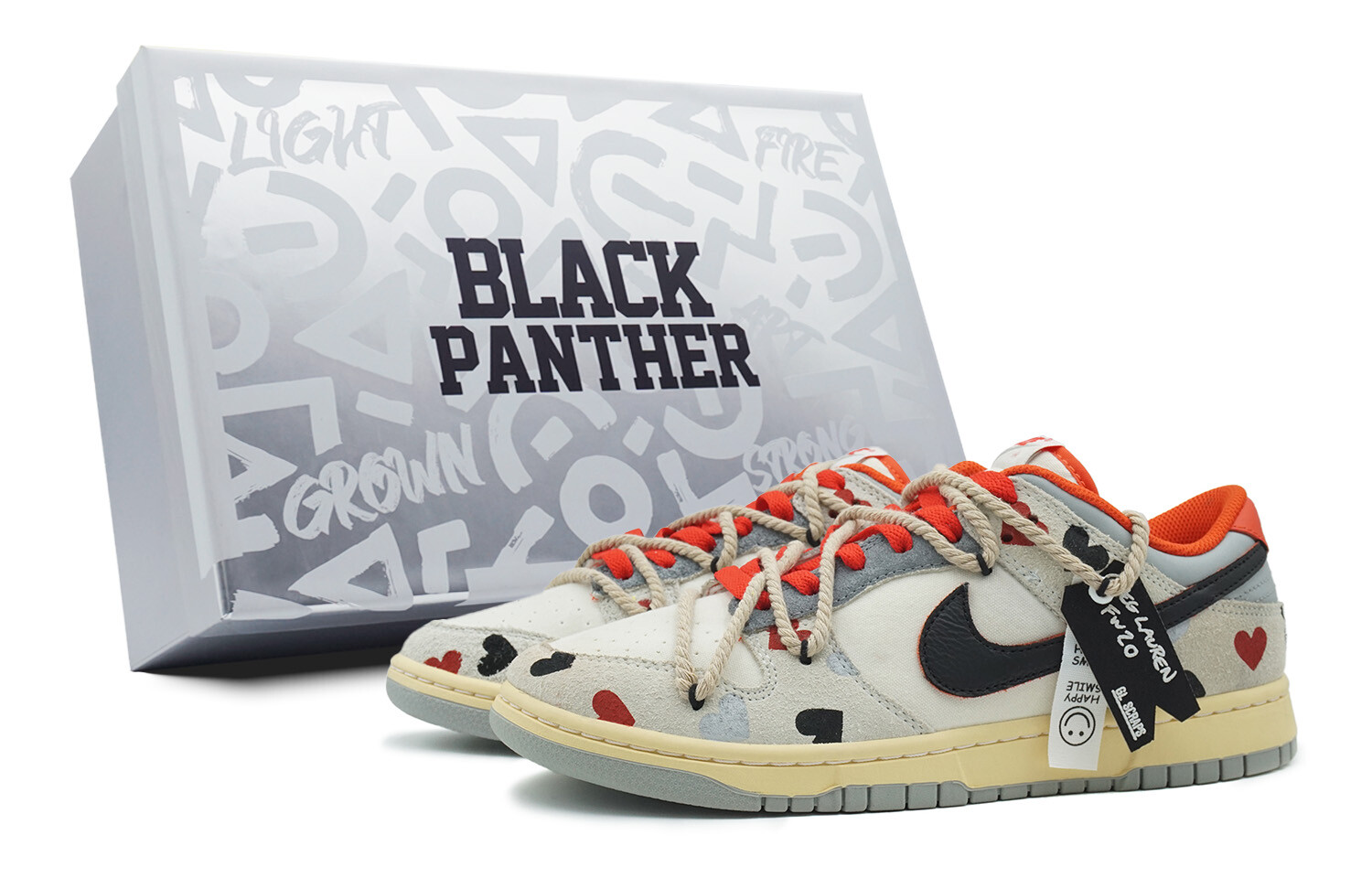 

Кроссовки Nike Dunk Skateboarding Shoes Men Low-top Grey/white/black/red, светло-серый