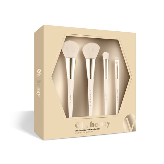 

Набор кистей для макияжа, 4 шт. Inter Vion, Oh Honey Makeup Brush, Inter-vion