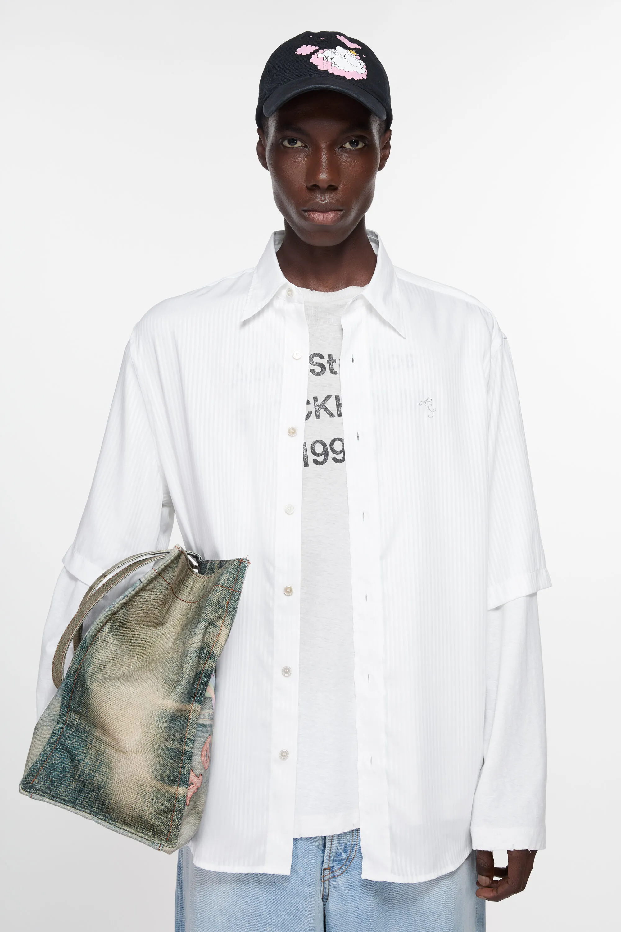 

Рубашка на пуговицах в полоску Acne Studios, White