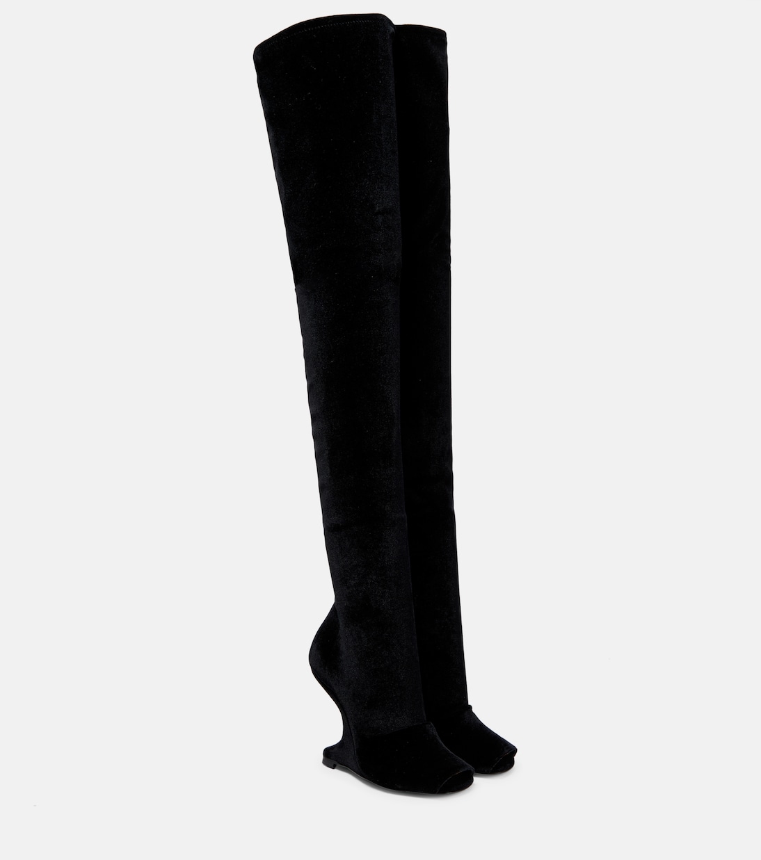 Сапоги Cantilever выше колена Rick Owens, черный