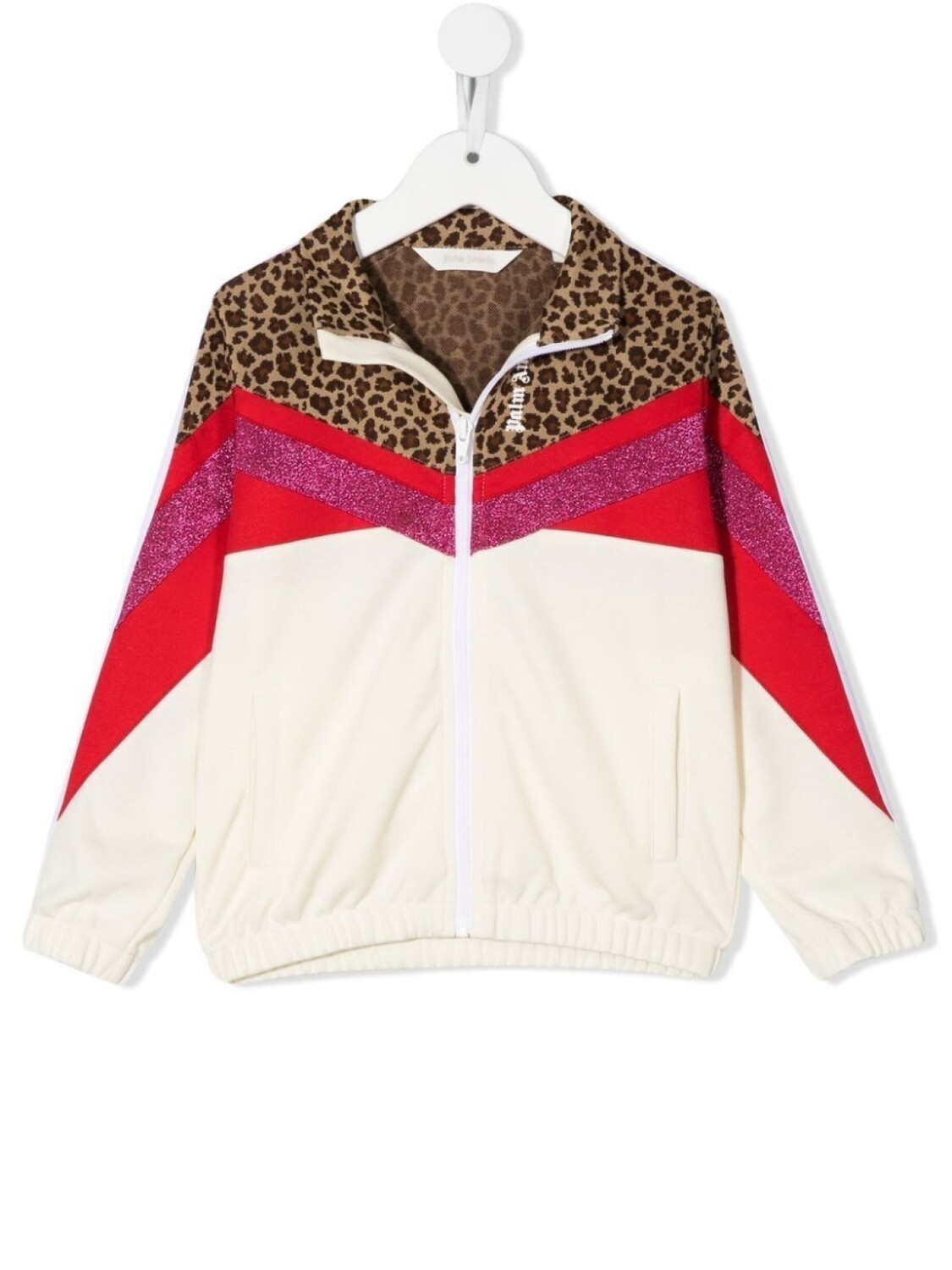 

Palm Angels Kids толстовка в стиле колор-блок на молнии, белый