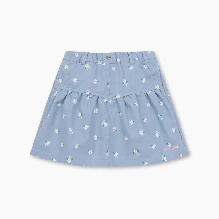 Детская синяя джинсовая юбка с ромашками от Benetton Kids