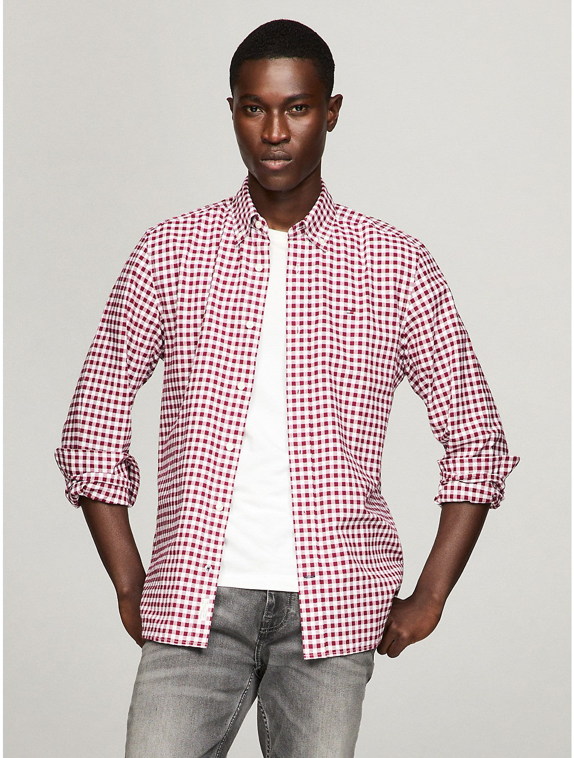 

Мужская рубашка Tommy Hilfiger Gingham Regular Fit Oxford, цвет rouge/optic white