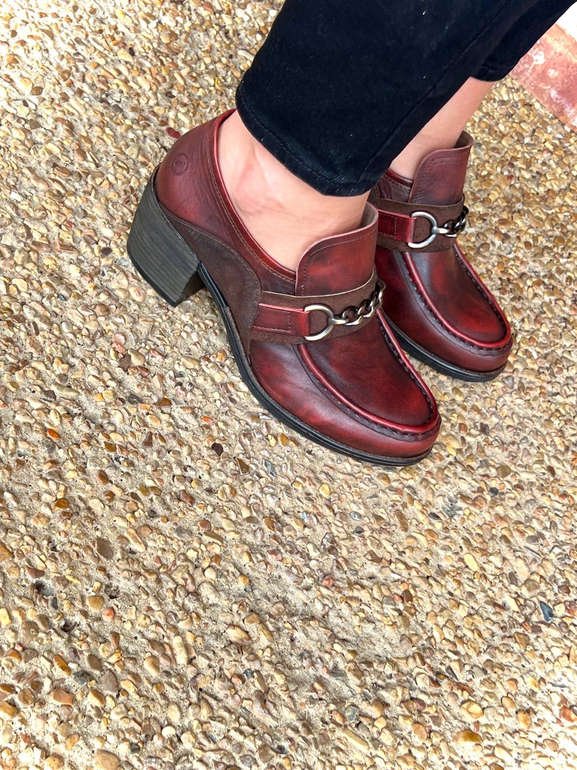 Туфли Palmer Stacked Heel Loafer красного цвета Casta — фото 3