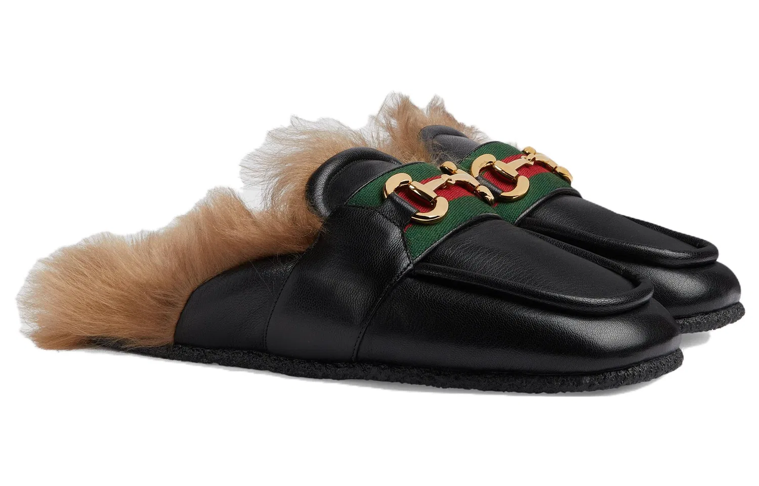 Тапочки с логотипом Gucci Horsebit Black — фото 3