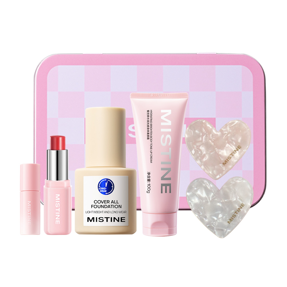 

Mistine Набор косметики для начинающих Qin Yan легко растушевывается натуральный кремовый оттенок выравнивание тона кожи осветление