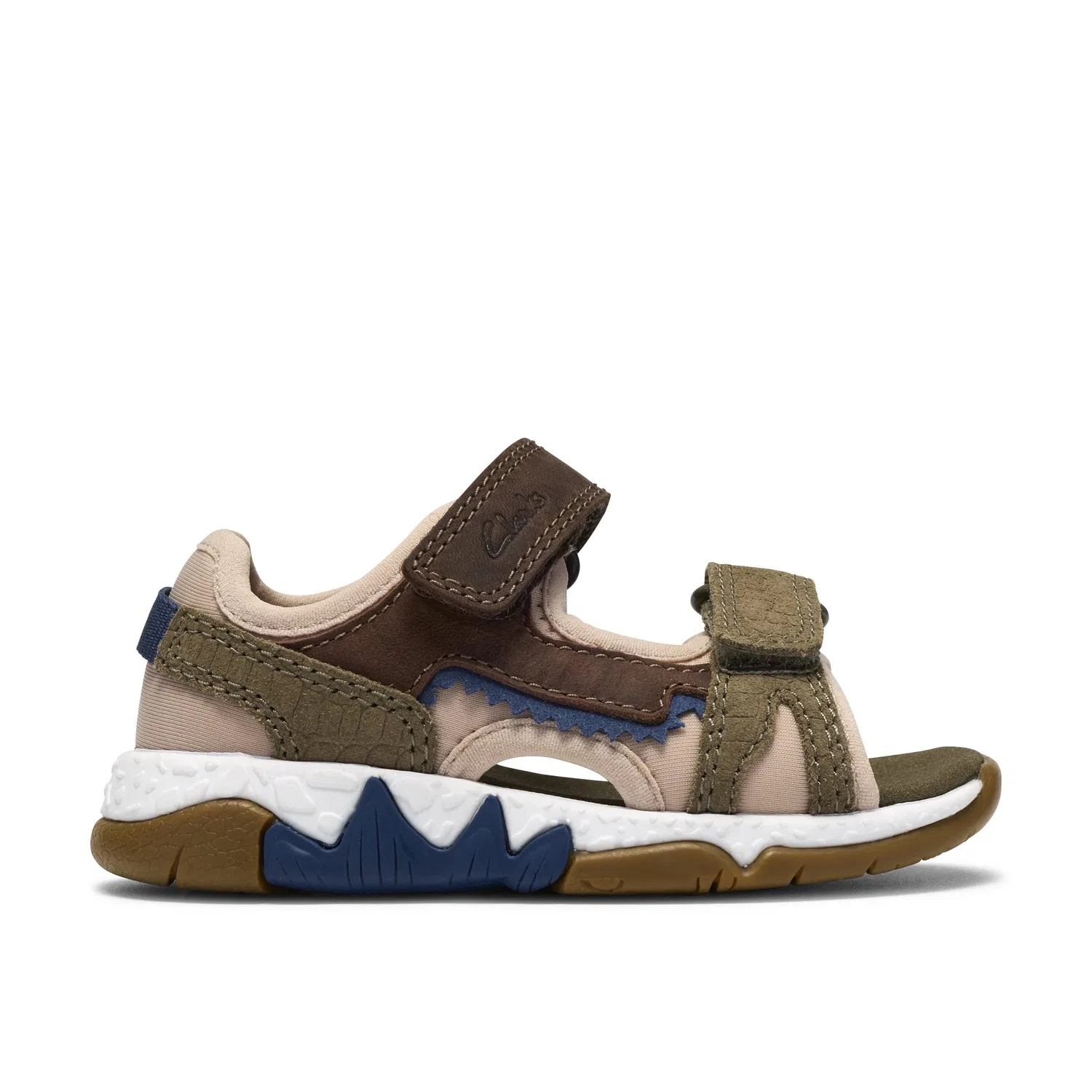 Сандалии для мальчиков с динозаврами Clarks, бежевый