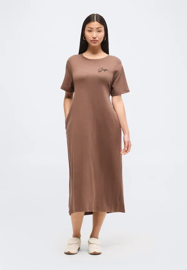Платье-футболка Gap, модель jersey dress, цвет янтарное дерево