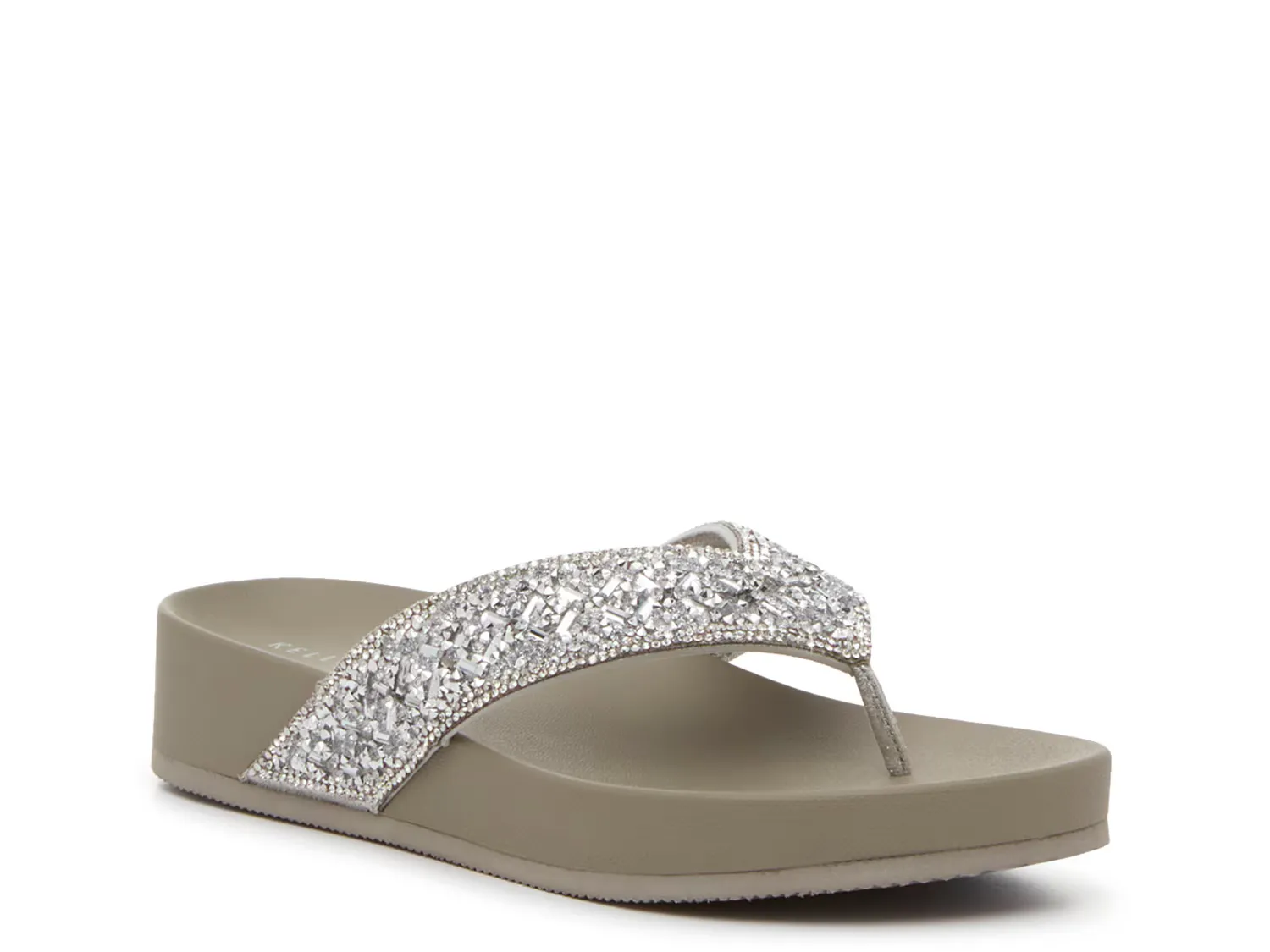 Сандалии Litny Wedge Flip Flop Kelly & Katie, серый/серебряный/металлик