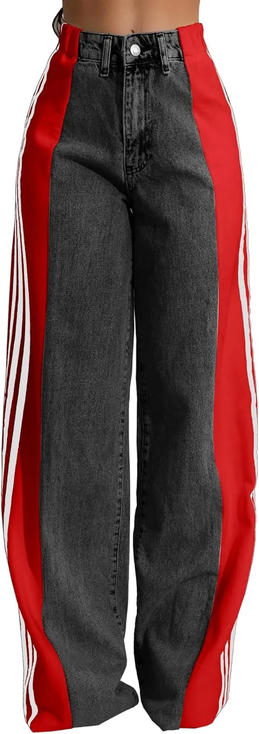 

Nihsatin женские джинсы wide leg high waisted stretchy