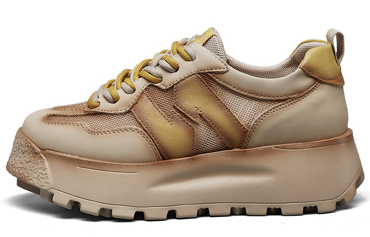 

Кроссовки женские толстые низкие Yearcon, цвет Khaki/Yellow
