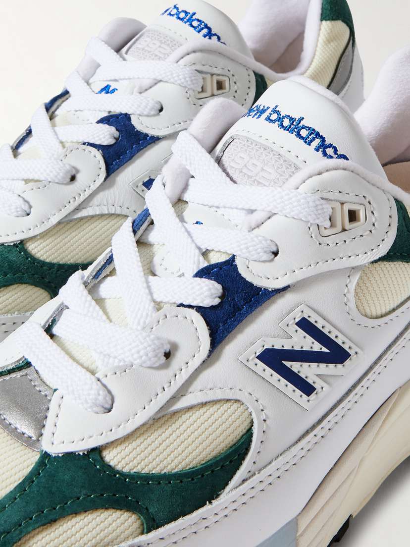 992 кроссовки из кожи, сетки и замши New Balance, белый — фото 4