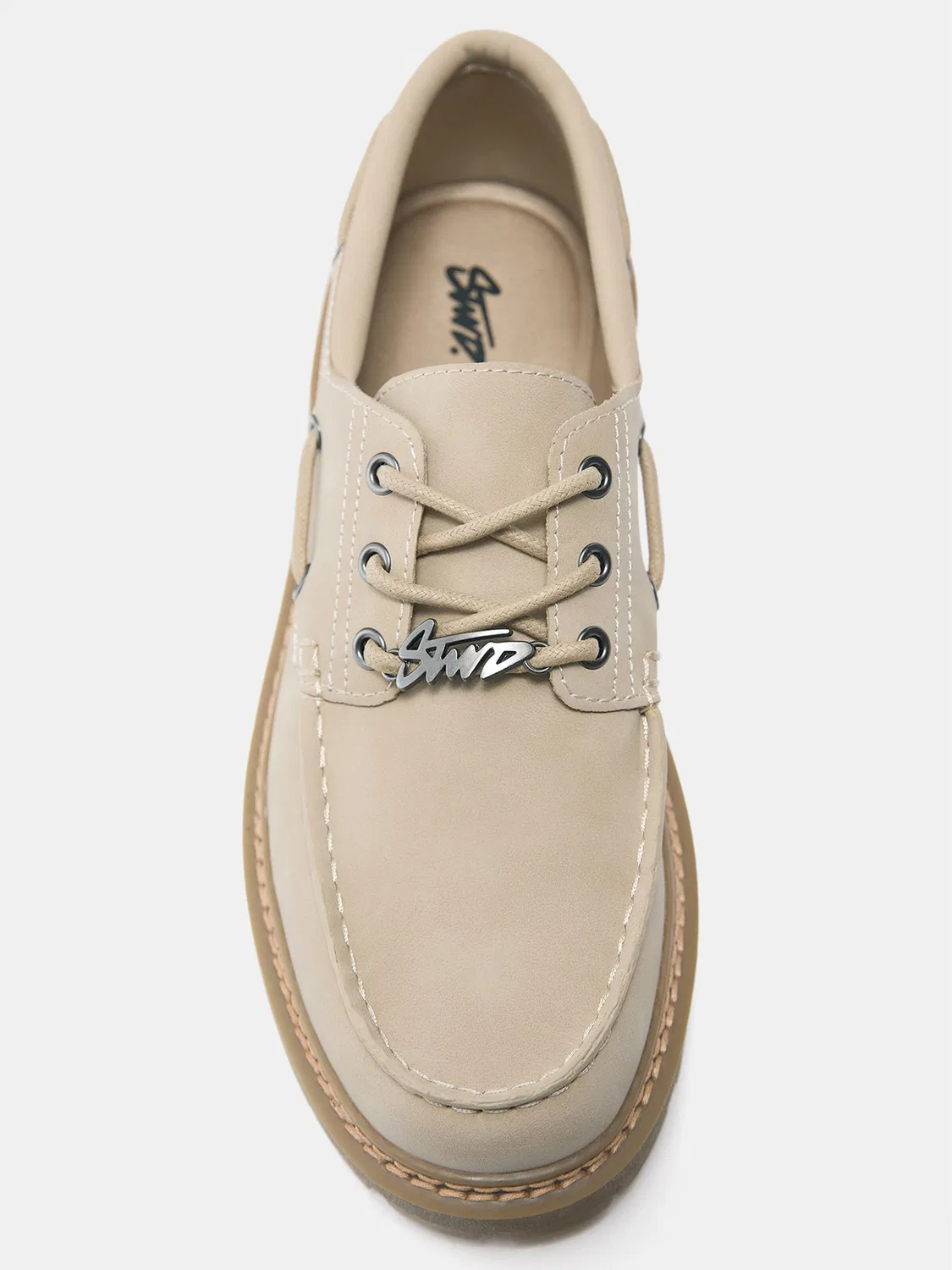 Туфли на шнуровке 'NAUTICO STWD' Pull&Bear, Beige — фото 3