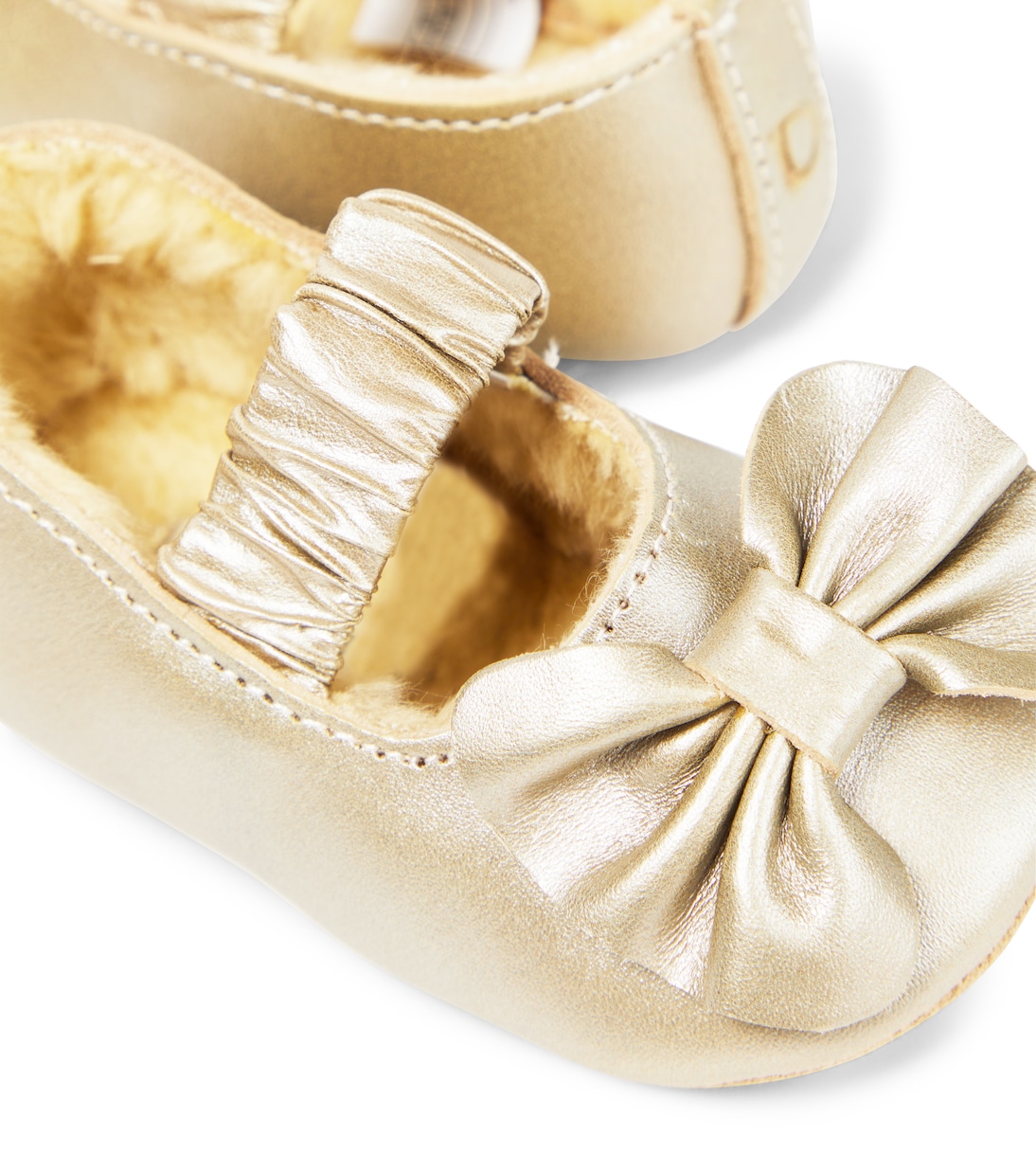 Балетки Baby Neni из металлизированной кожи Donsje, Champagne Metallic Leather — фото 4