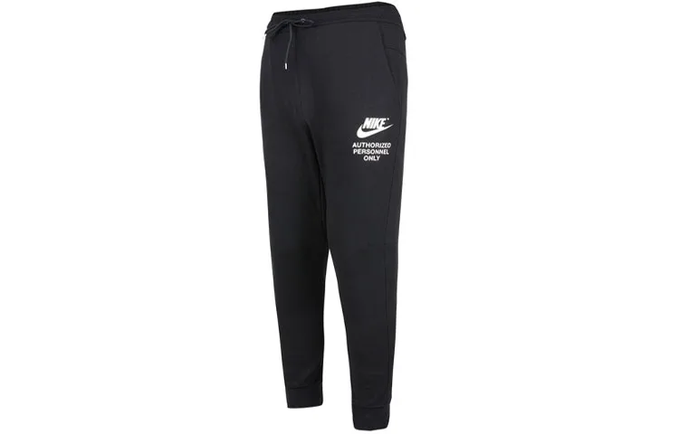 Nike Вязаные спортивные штаны мужские черные умеренно прямого кроя