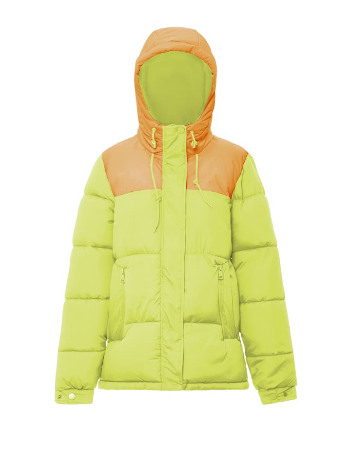 

Женская стеганая куртка цвета кислого лайма и абрикоса myMo