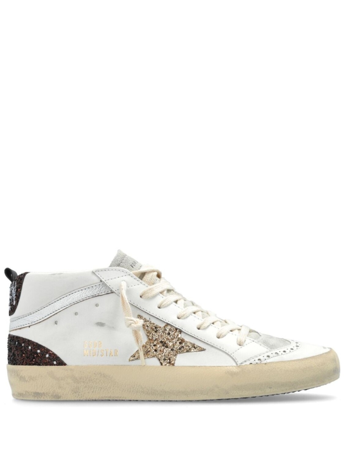 

Golden Goose кеды Mid Star с блестками, белый