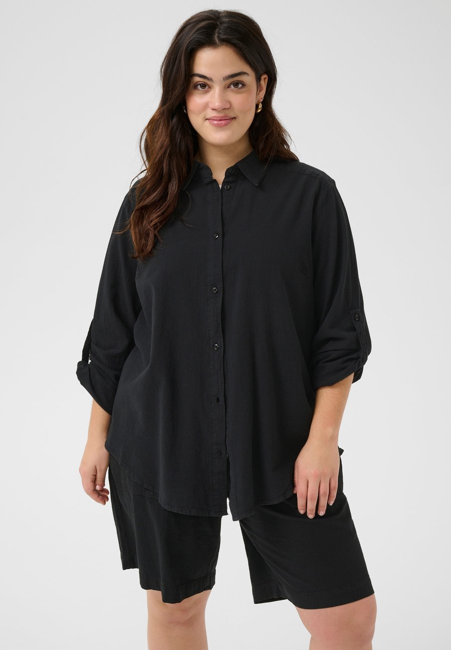 

Блуза Kaffe Curve Button-down blouse, Black Deep/Mottled Black