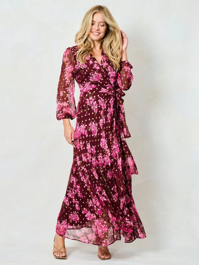 

Блум цветочное длинное платье с длинными рукавами и запахом Hope & Ivy