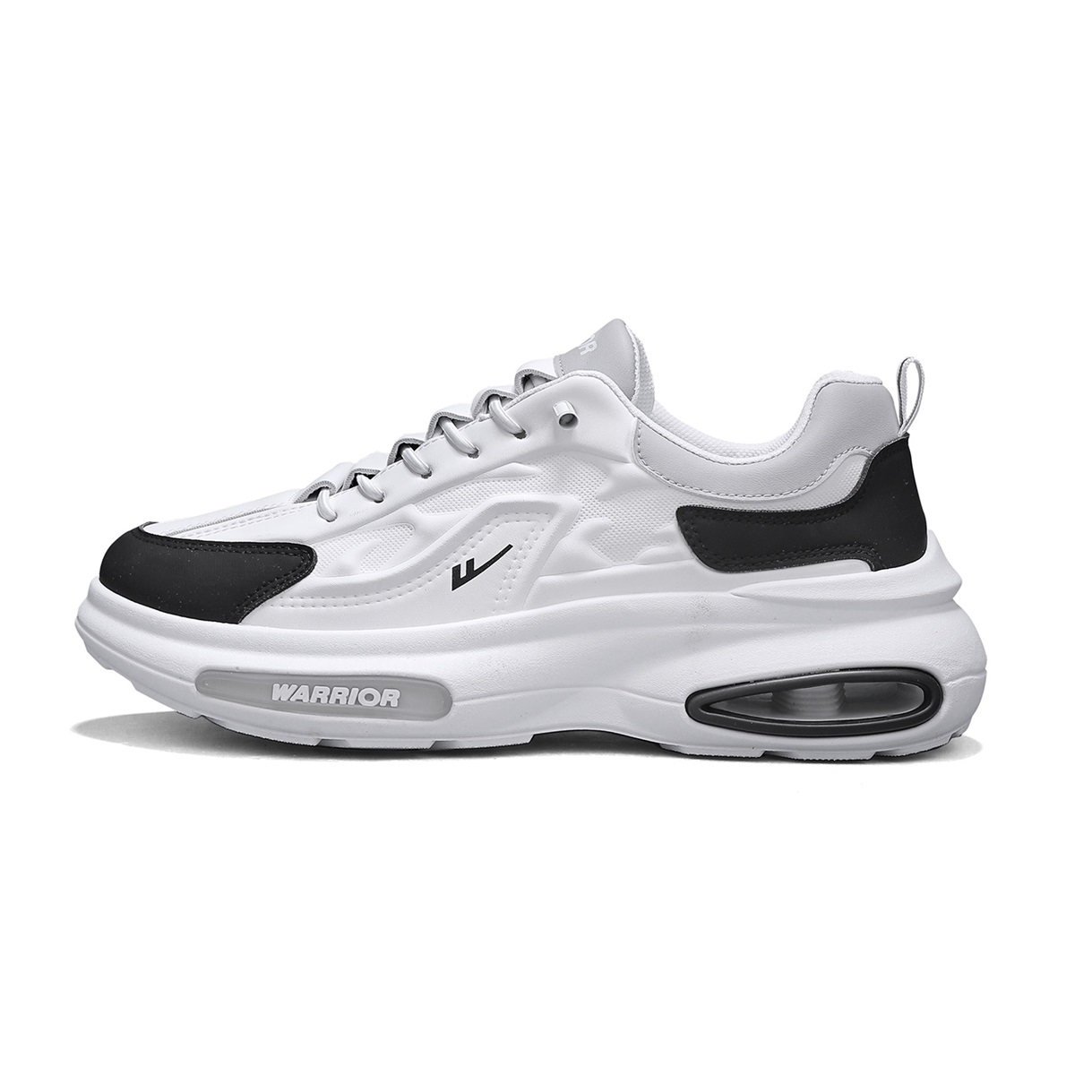 

Износостойкие дышащие низкие массивные кроссовки для мужчин WARRIOR, White Black Gray