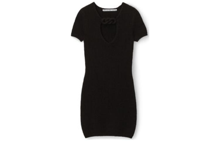 

Футболка с кружевной вырезкой вязаная мини Alexander Wang, черный