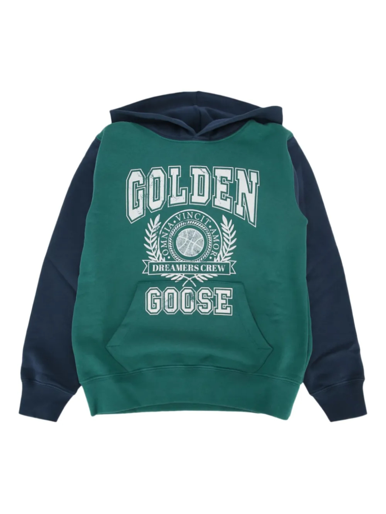 

Толстовка с капюшоном Golden Goose Kids с цветным логотипом, зеленый