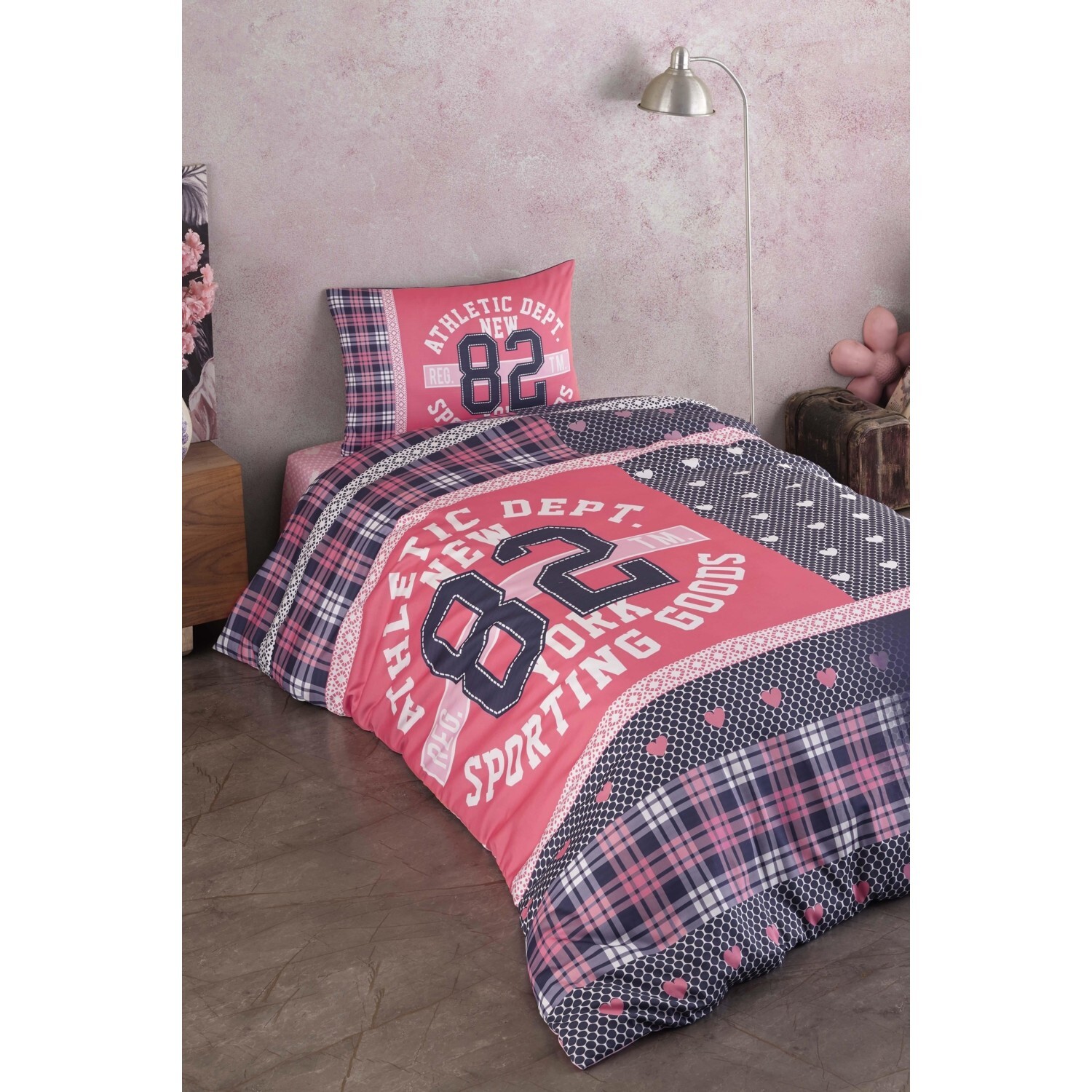 

Комплект постельного белья Varol Laura Home из 100 % хлопка и атласа для молодых - Нью-Йорк