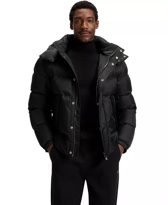 

Мужская водоотталкивающая жаккардовая куртка Hugo Boss, черный