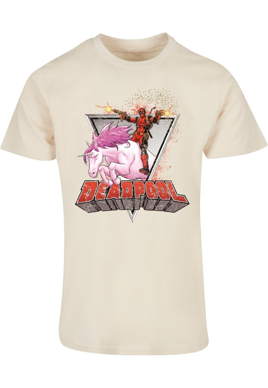 

Классическая футболка ABSOLUTE CULT Shirt Deadpool - Rides a Unicorn, песочный