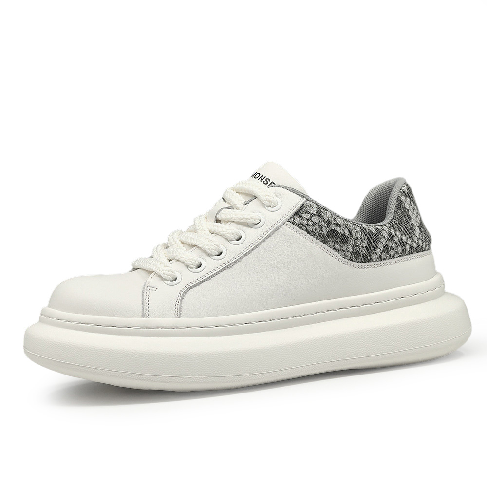 

Devanro Высокие устойчивые к истиранию дышащие низкие скейтбордские кроссовки мужские бело-серые, цвет White Gray