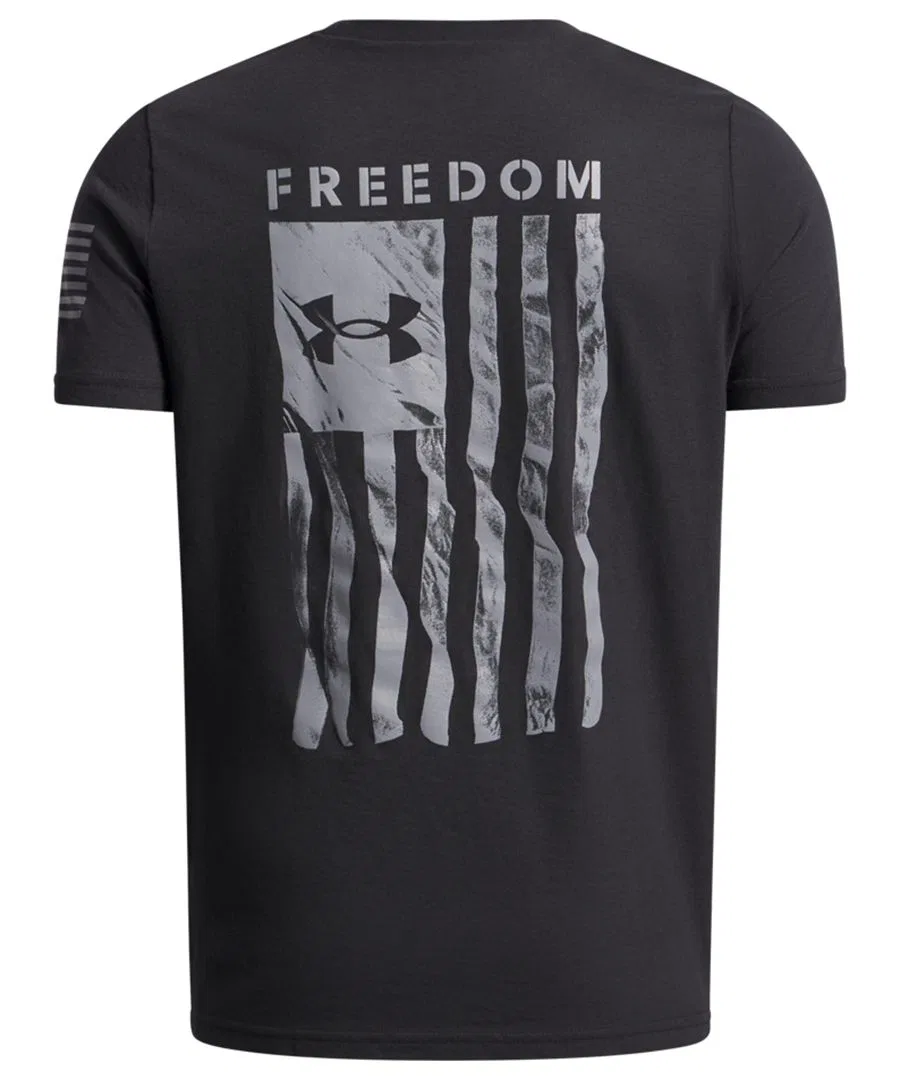 Детская футболка с коротким рукавом и изображением флага свободы (6-20 лет) Under Armour, черный — фото 2