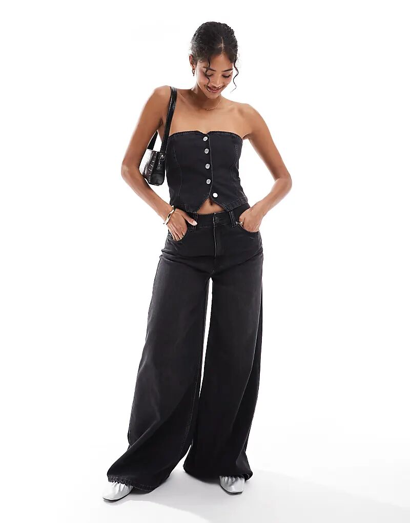 

Мягкие широкие джинсы черного цвета ASOS DESIGN