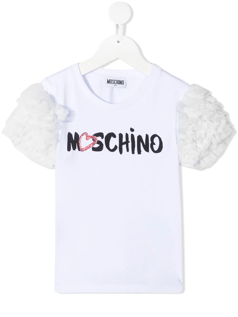 

Футболка с оборками Moschino Kids, белый