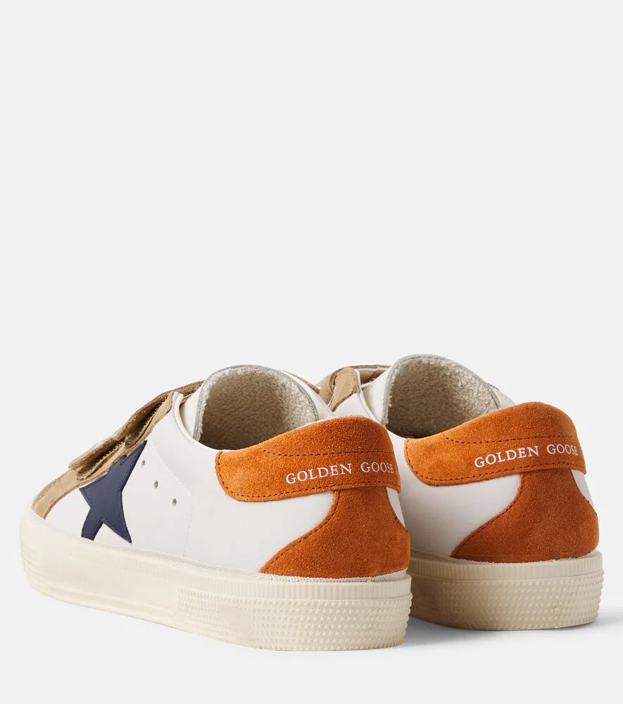 Кроссовки из замши с отделкой из кожи Golden Goose Kids, белый — фото 2