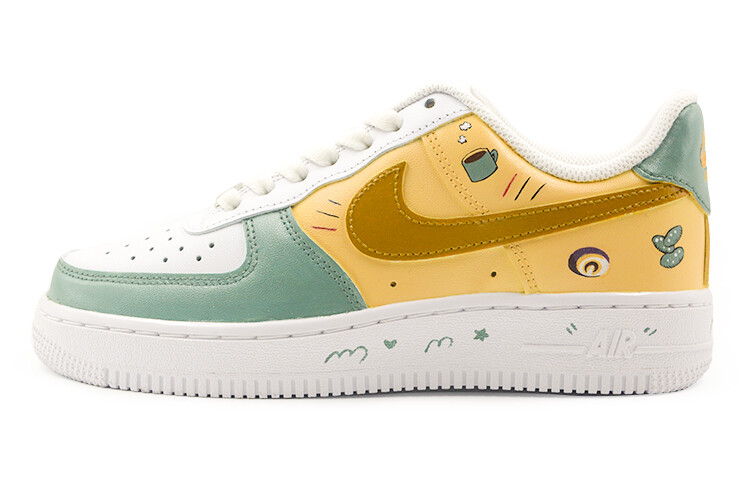 

Кроссовки для скейтбординга Air Force 1 женские с низким верхом, зеленые/желтые/белые Nike, Зеленый, Кроссовки для скейтбординга Air Force 1 женские с низким верхом, зеленые/желтые/белые Nike
