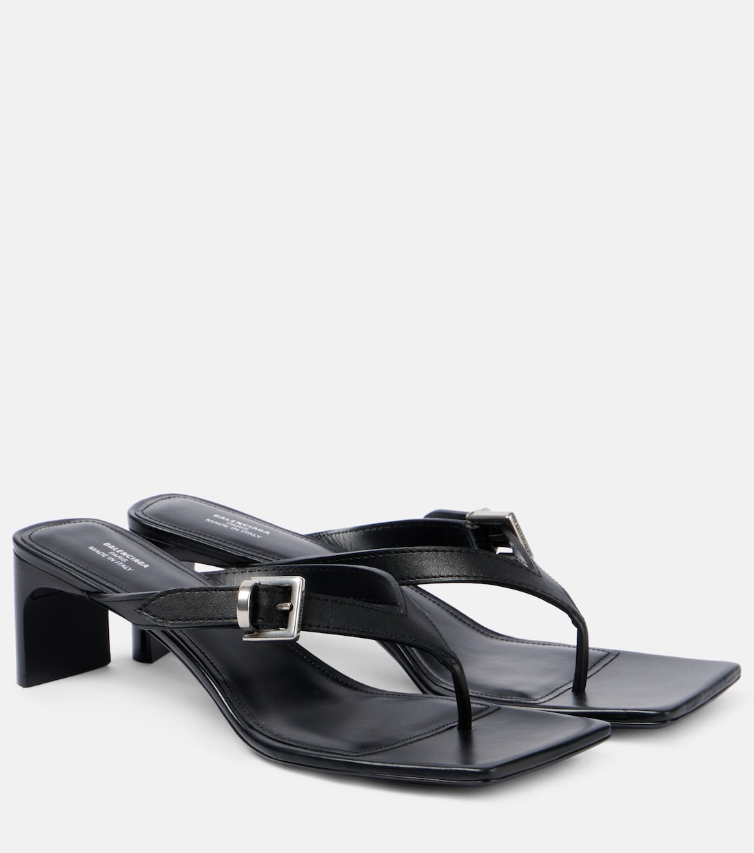 Кожаные сандалии Bel Air 50 Balenciaga, Black / Silver