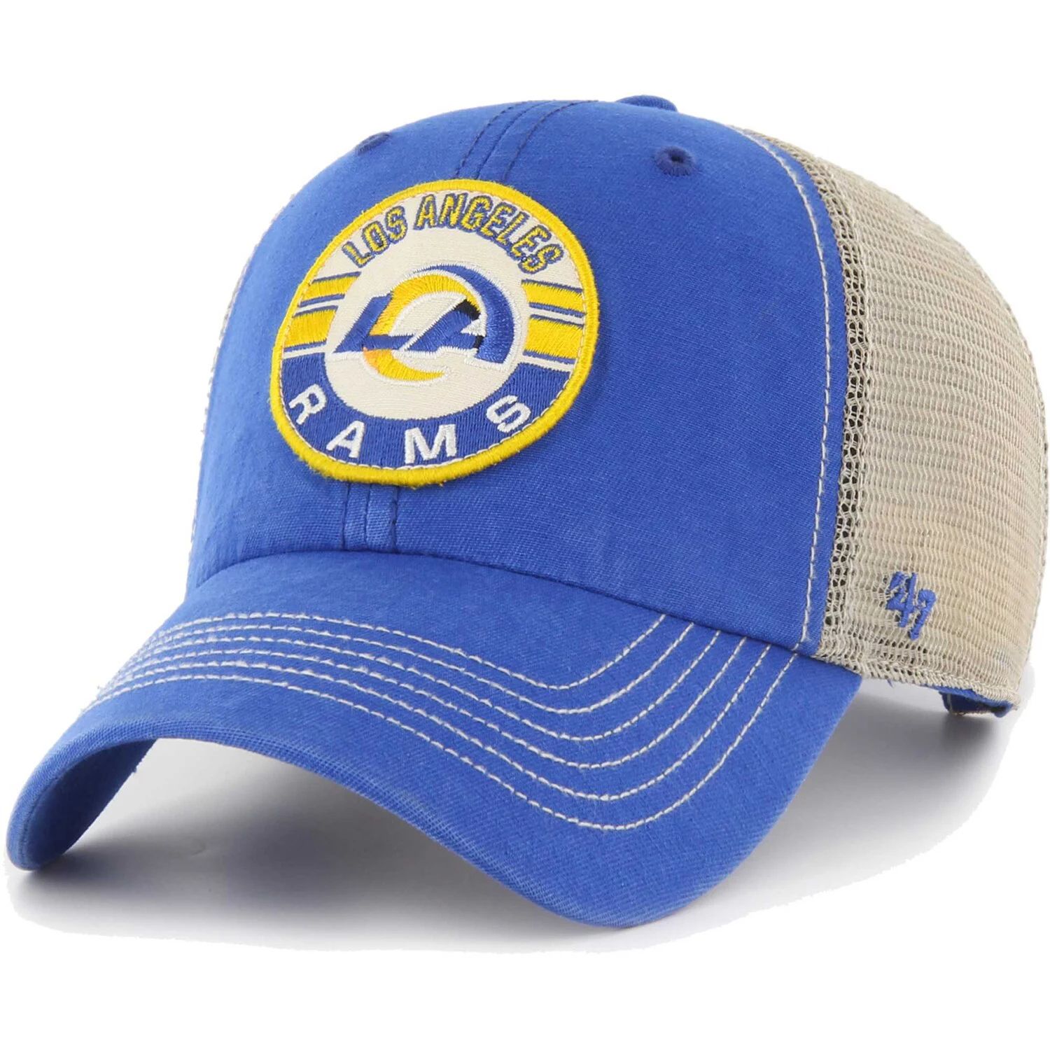 

Мужская регулируемая шляпа '47 Royal/Natural Los Angeles Rams Notch Trucker Clean Up