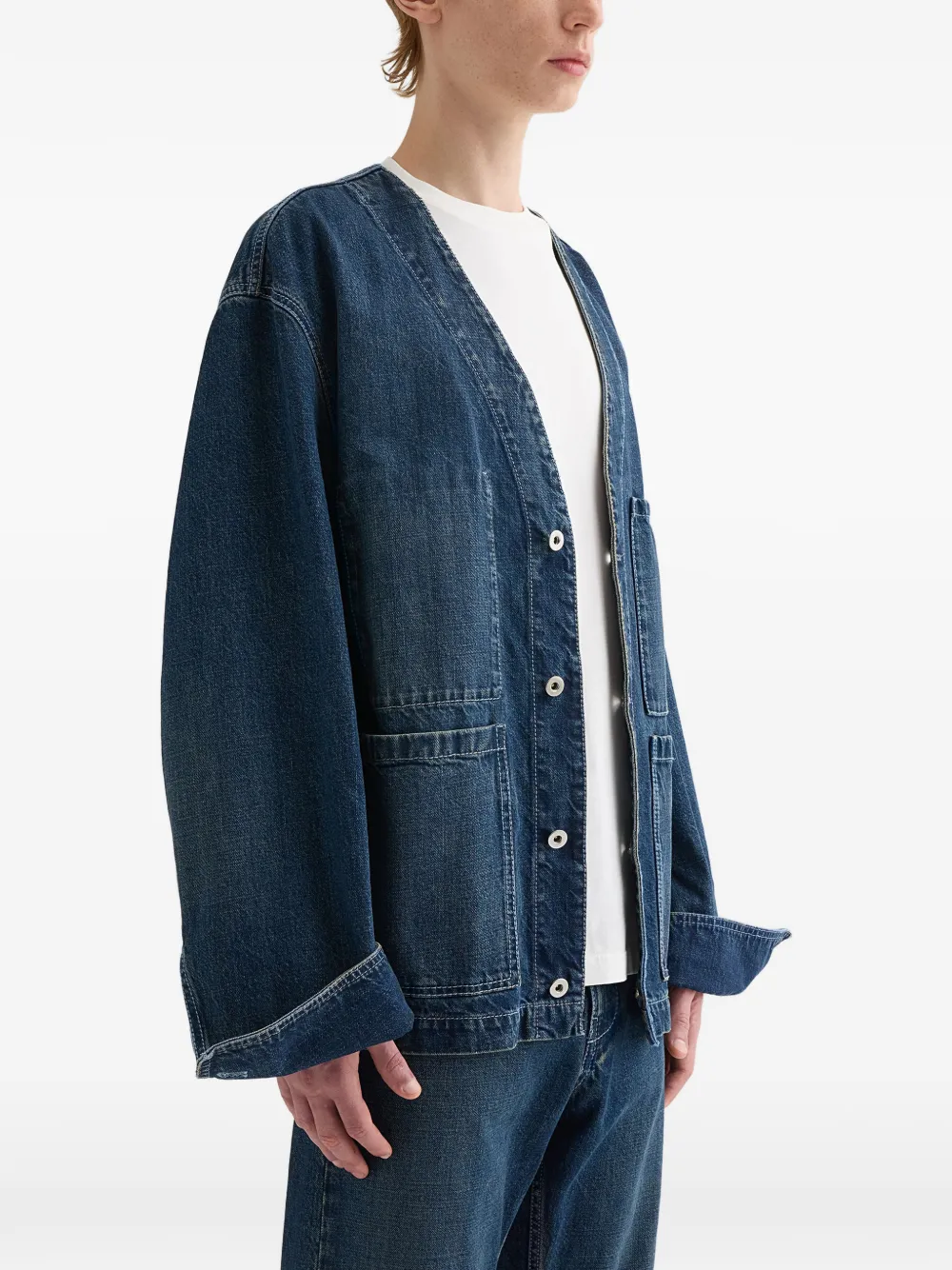 Куртка-рубашка с накладными карманами JIL SANDER, синий — фото 2