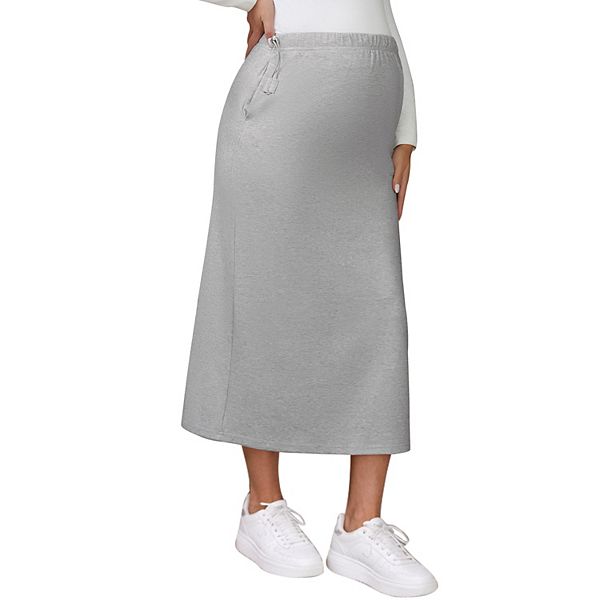 

Женская юбка-свитер для беременных с высокой талией и расклешенным силуэтом Inspire Chic, Gray