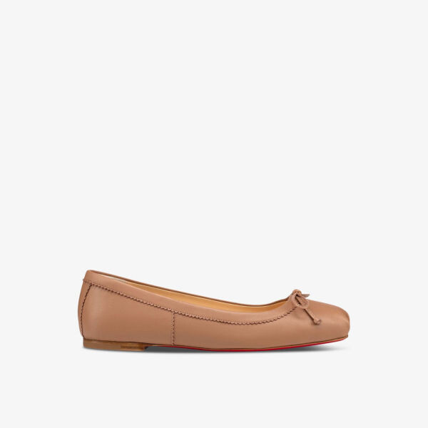 Кожаные балетки Mamadrague с бантом Christian Louboutin, красный