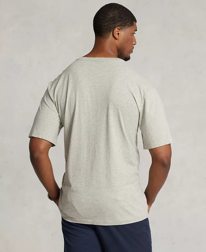 Мужская футболка с V-образным вырезом Big & Tall Classic Fit Polo Ralph Lauren, серый — фото 4