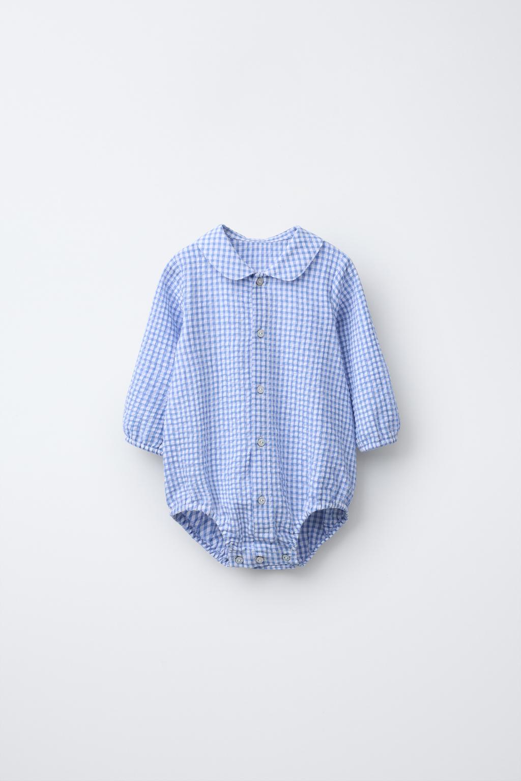 

Клетчатое боди ZARA, цвет Blue/White