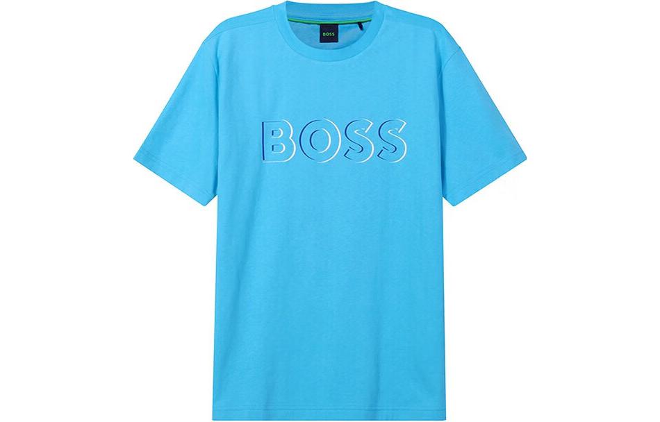 

HUGO BOSS Футболка мужская небесно-голубая Sky Blue, Синий, HUGO BOSS Футболка мужская небесно-голубая Sky Blue