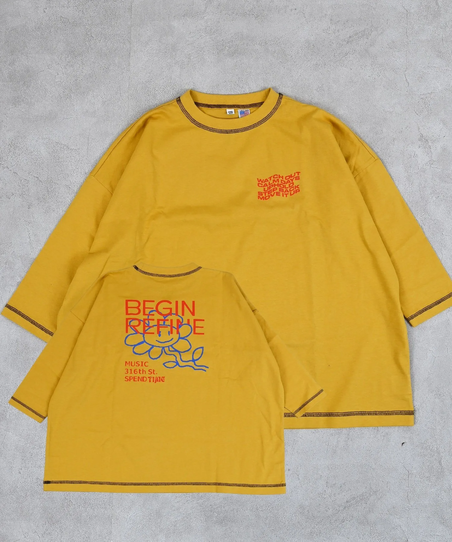 Хлопок из США, футболка Zengo Print Big Long Tee с принтом, большой размер. Life Support Products, Yellow